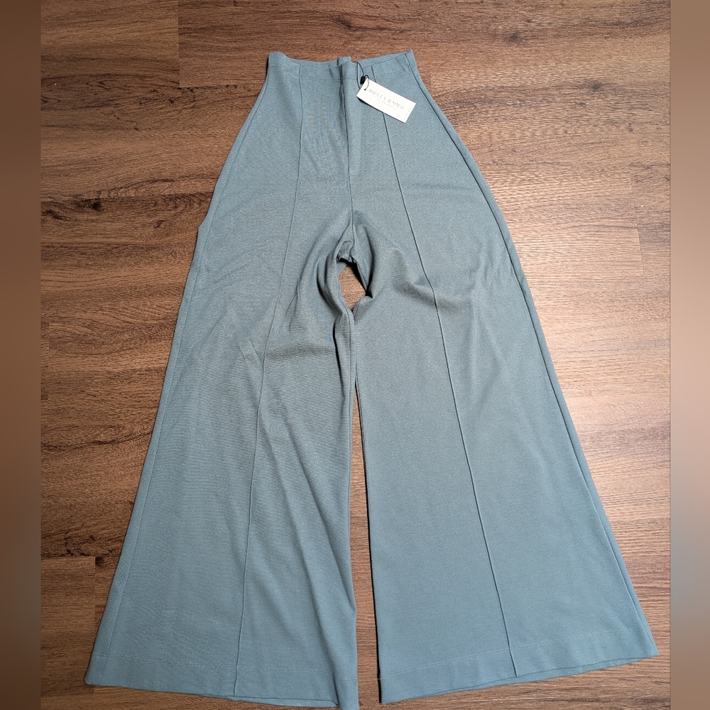Ripley Rader Ponte Knit Wide Leg Cropped Pants, Size 2/Small Sea Blue